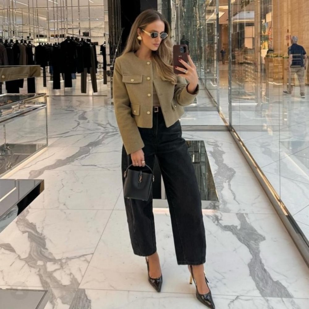 ZARA CROPPED FLAP JACKET - Picture 2 of 10